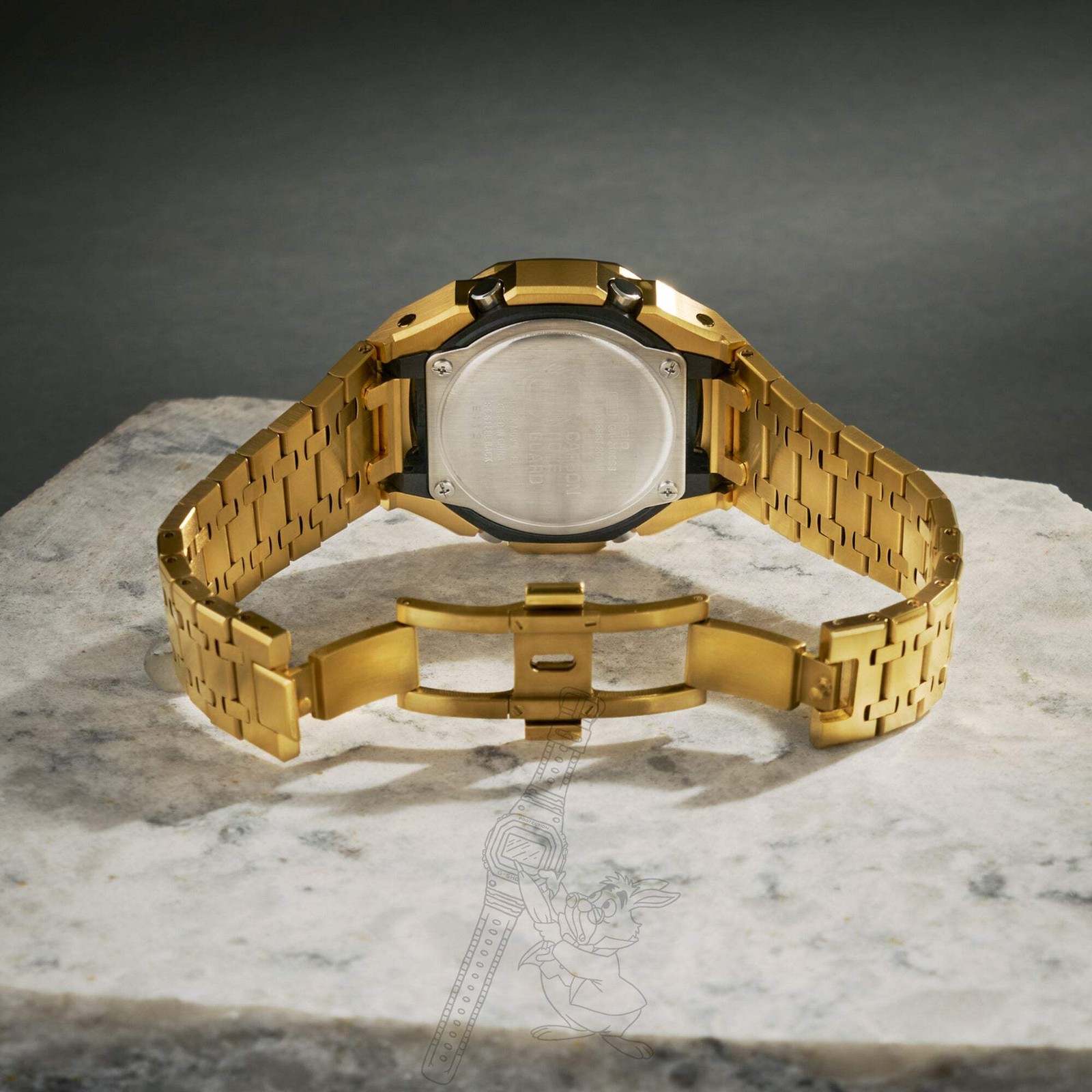 Casio GA-2100 G-Shock Watch w/ Gold Metal Case & Bracelet Mod – Gold Dial