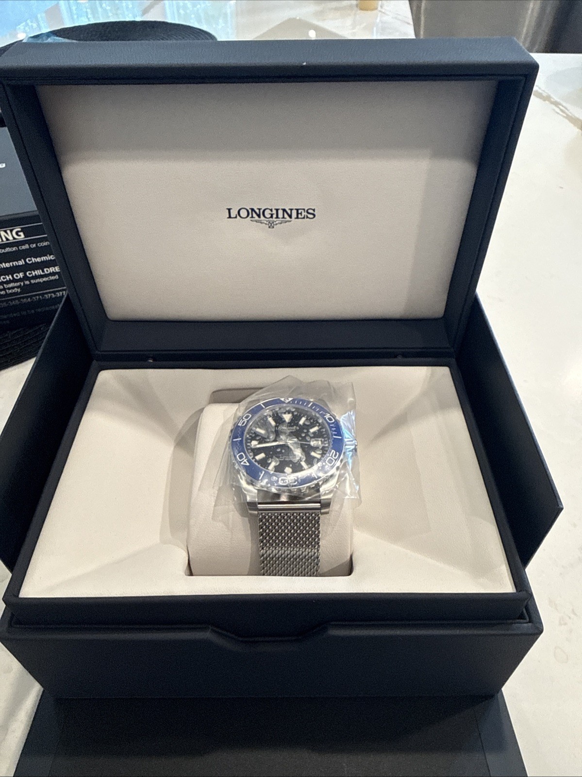 NEW Longines 39 mm BLUE/BLACK HydroConquest with manufacturer’s warranty