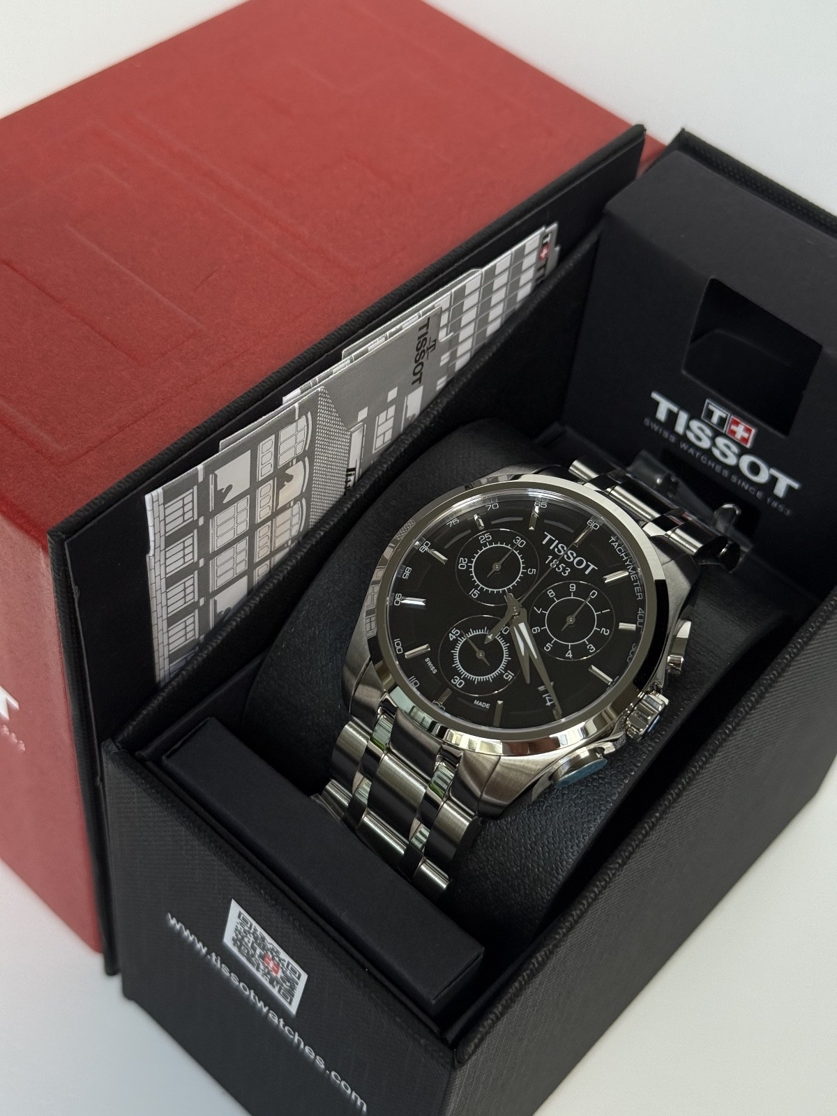 Tissot Couturier Chronograph Black Dial Men’s Watch T0356171105100 41 mm.