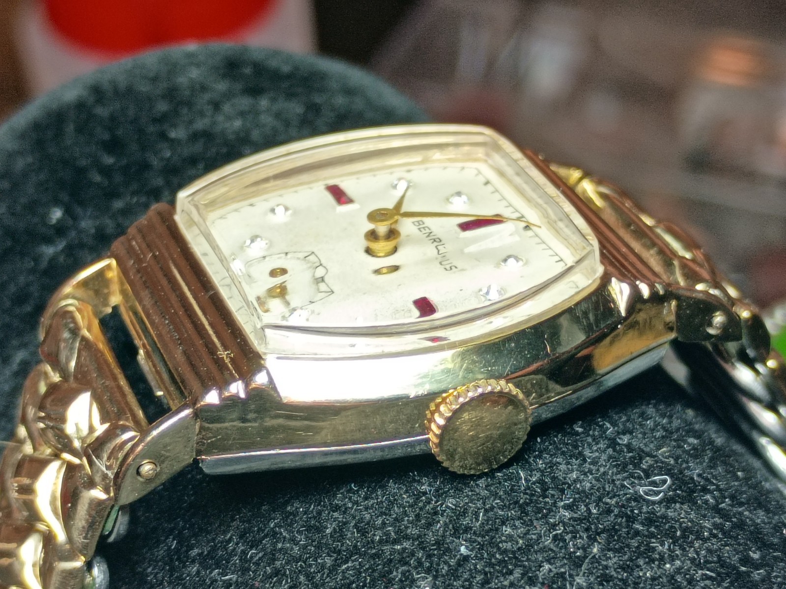 Vintage Benrus CW2 Jeweled Diamond Ruby 10k RGP Men’s Manual Watch – WORKS