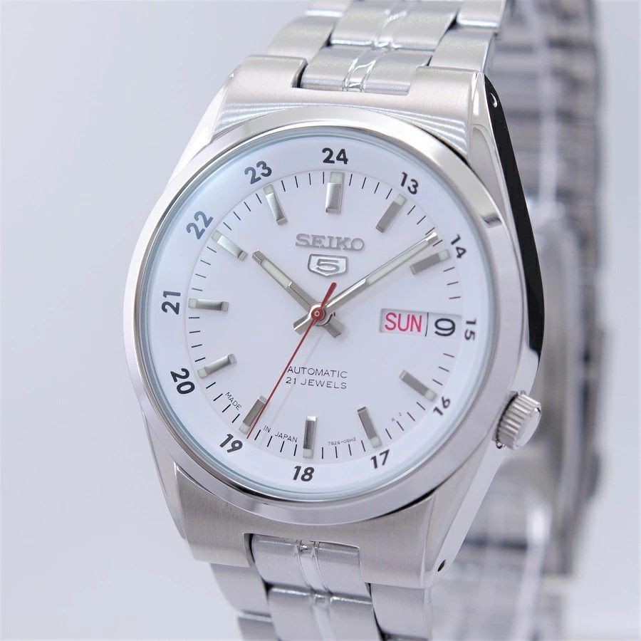 Seiko 5 Automatic 21 Jewels White Dial Japan Made Analog SNK559J1 Men’s Watch