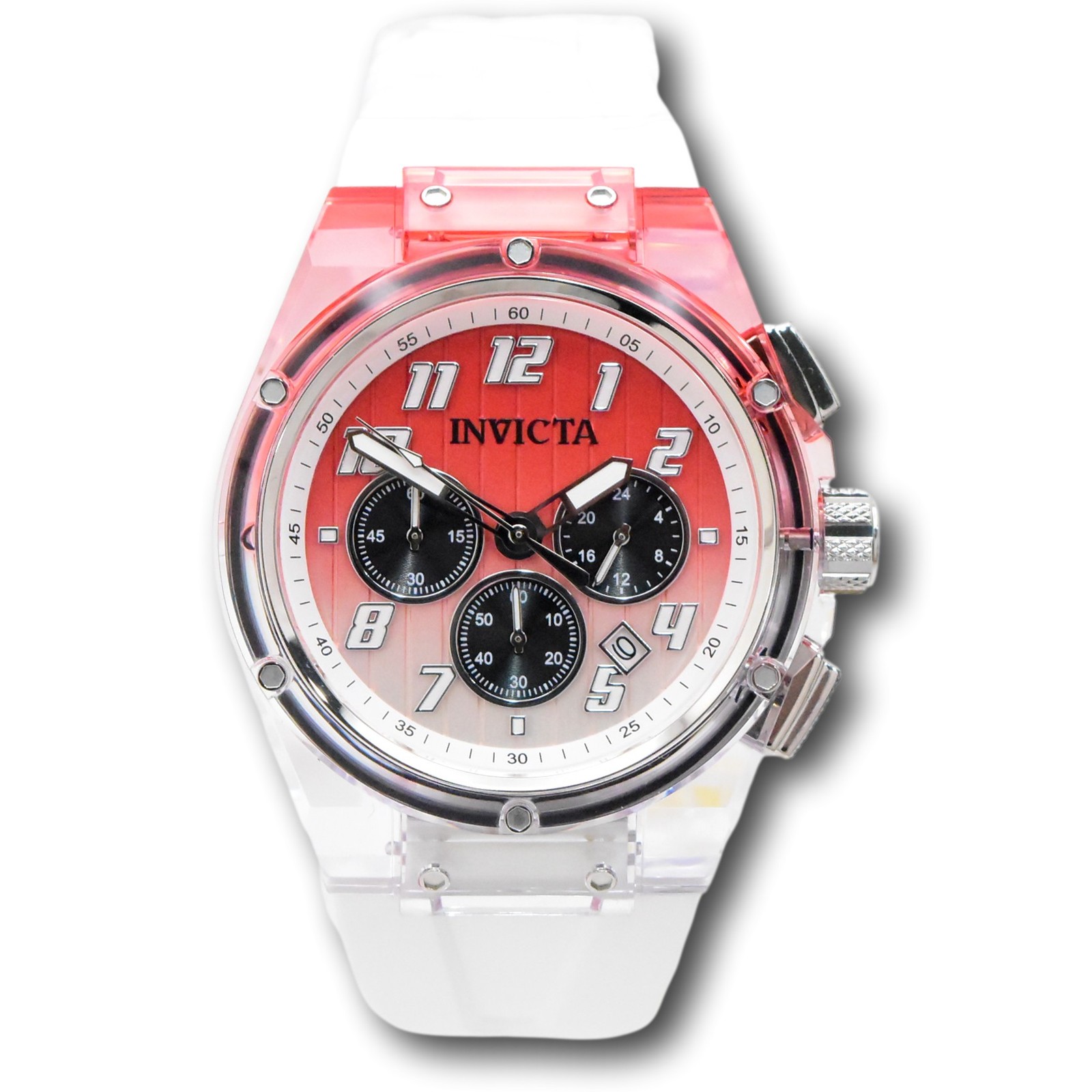Invicta S1 Rally Prism Color Flip Men’s 44mm Red and White Chrono Watch 47346