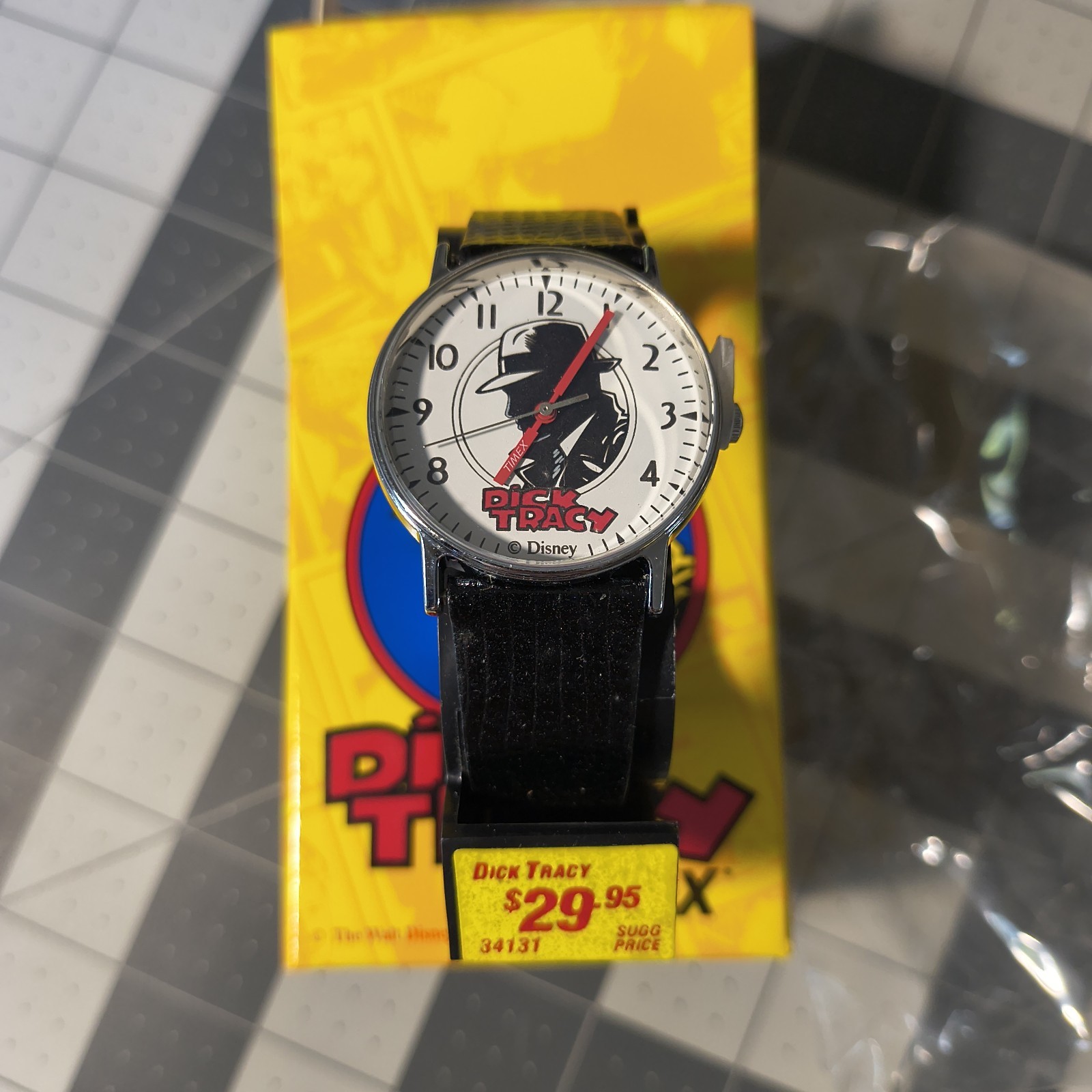 Vintage Dick Tracy Timex Watch Disney Movie Promo NOS In Box With Price Tag