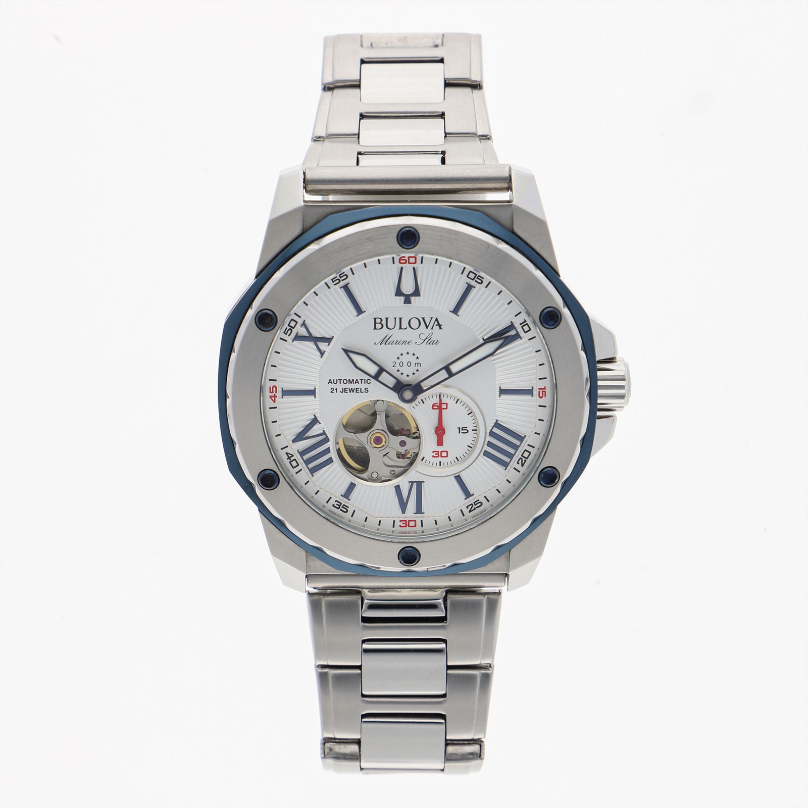 BULOVA ACCUTRON 98A225 Marine star WATCH Silver SS AT