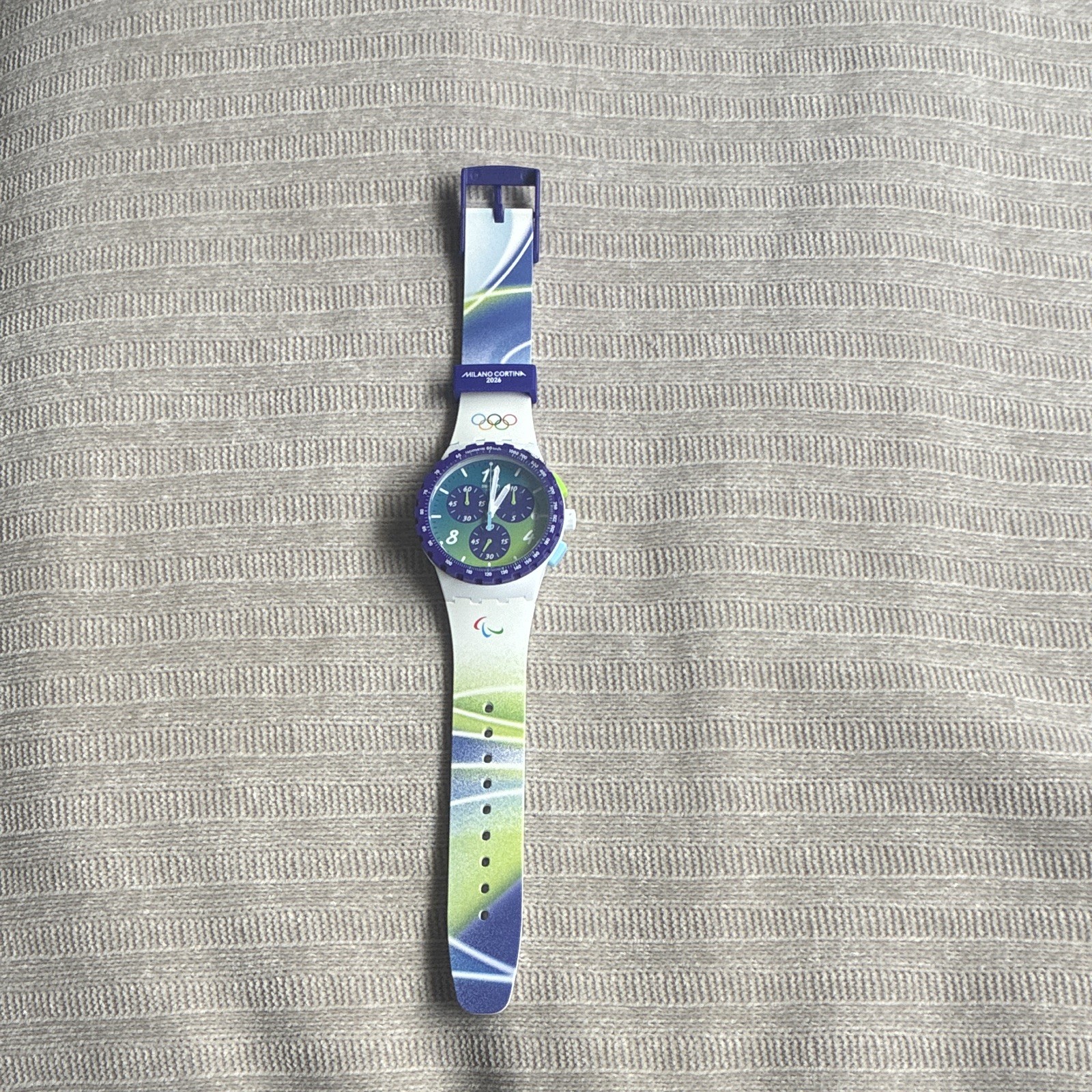 Swatch Milano Cortina 2026 Swiss Made Quartz Chronograph 43mm Watch w/ Box