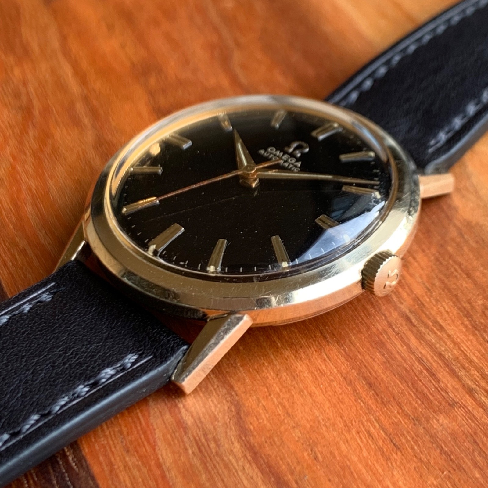 1966 Omega Original Black Dial Ref. LU6304 Automatic Cal. 550 Gold Filled Watch