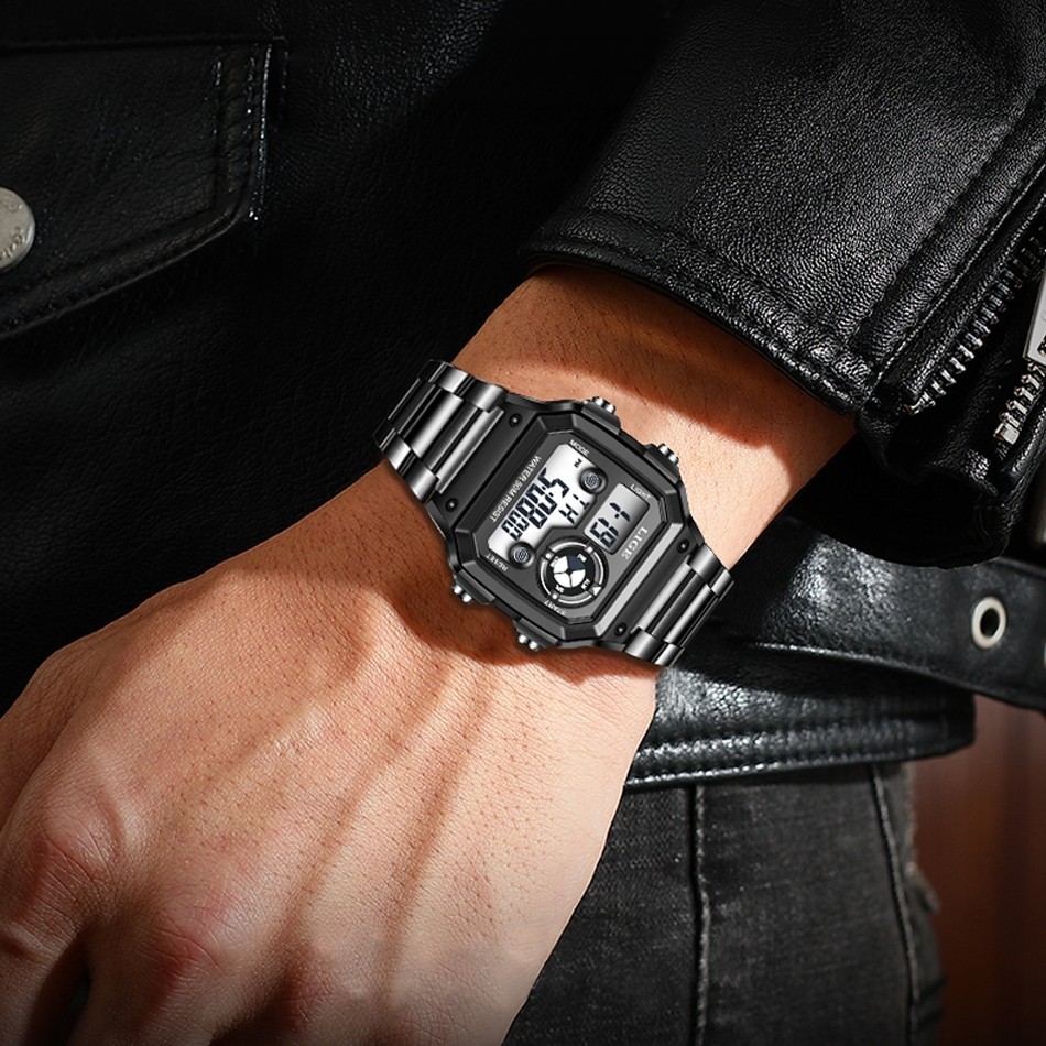 LIGE Men Watch Quartz LED Digital Luminous Date Waterproof Sport Boy Wristwatch