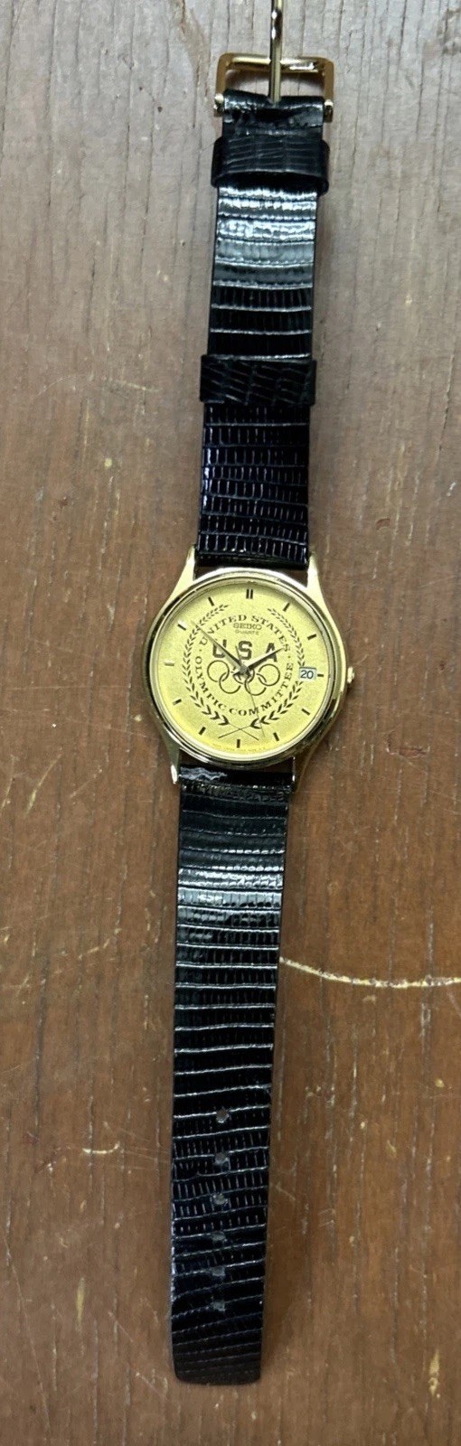 SEIKO 1992 Barcelona United States Olympic Committee Quartz Watch Lizard Band