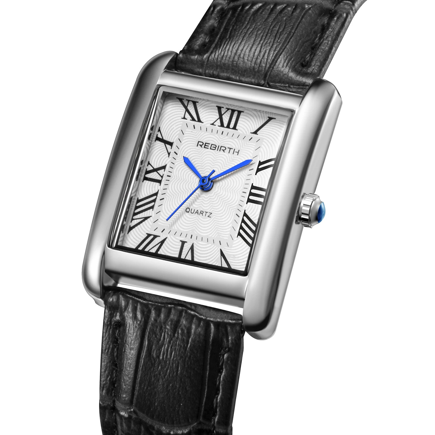 Retro-Style Simple Small Square Watch with Roman Numerals, Trendy and Artistic Q