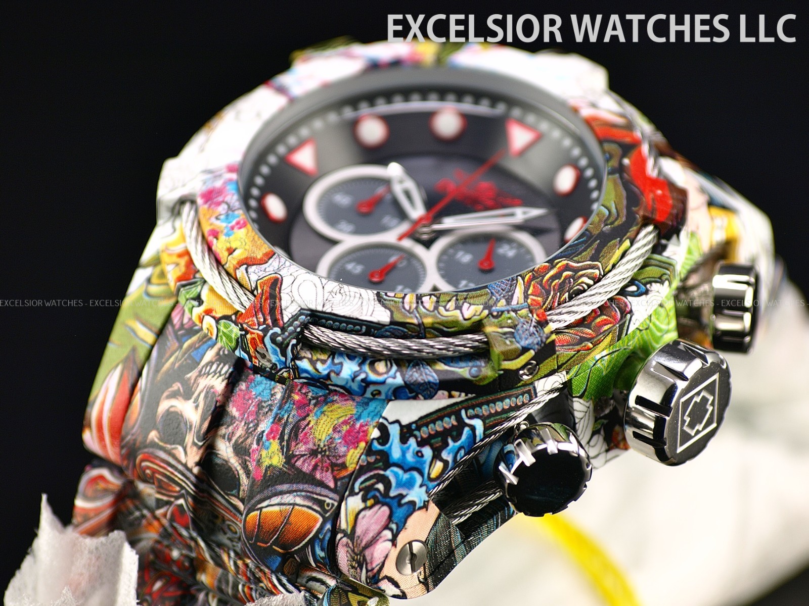 New Invicta 53mm BOLT ZEUS Chronograph Hydroplated Steel Black Dial SS Watch