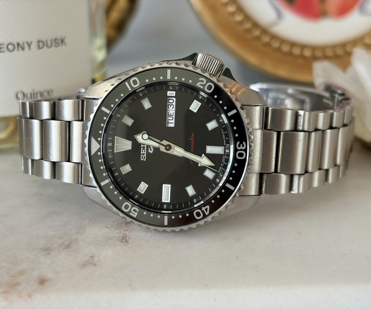 Seiko Prospex Automatic Diver 42.5mm Black Dial 100m Steel Bracelet Day/Date