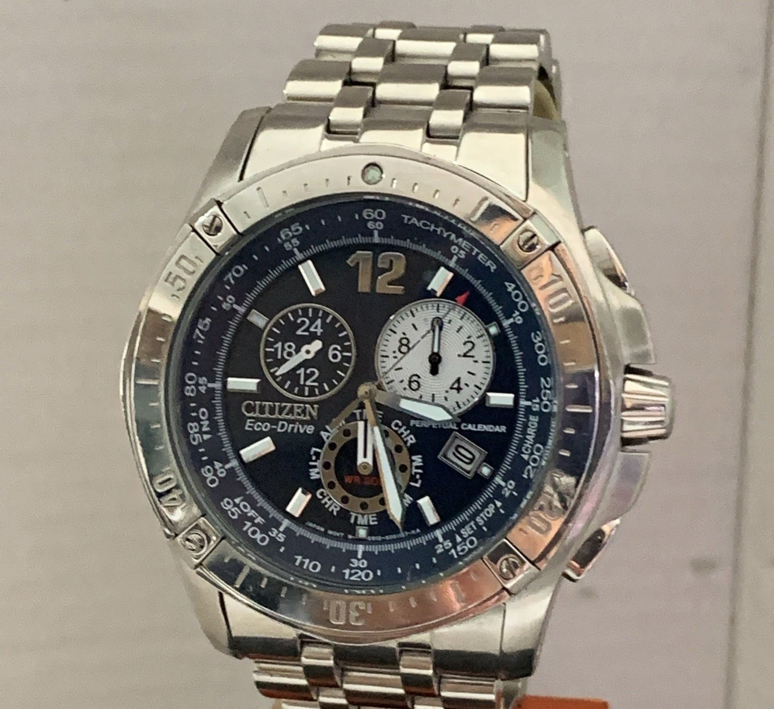 New Citizen BL5370-51L Chronograph EcoDrive Perpetual Calendar Tachymeter Watch