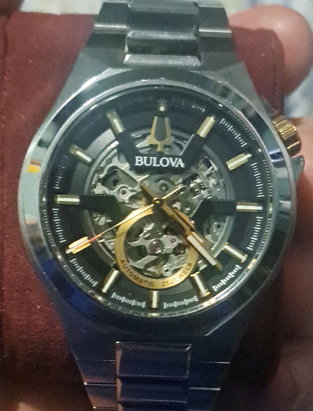 Bulova Maquina Men’s Automatic Skeleton Dial 46mm Silver Steel Bracelet