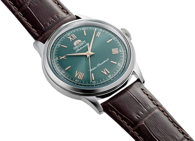ORIENT RN-BB0001E Bambino 38mm Green Roman No Date Automatic Leather Watch