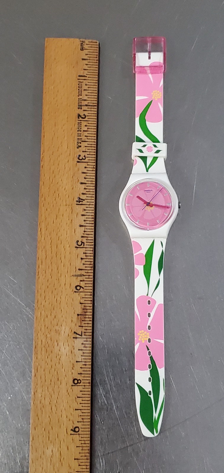 Swatch Watch Primevere GZ304 Analog 2017 Swiss Quartz Floral Plant Design 34 mm