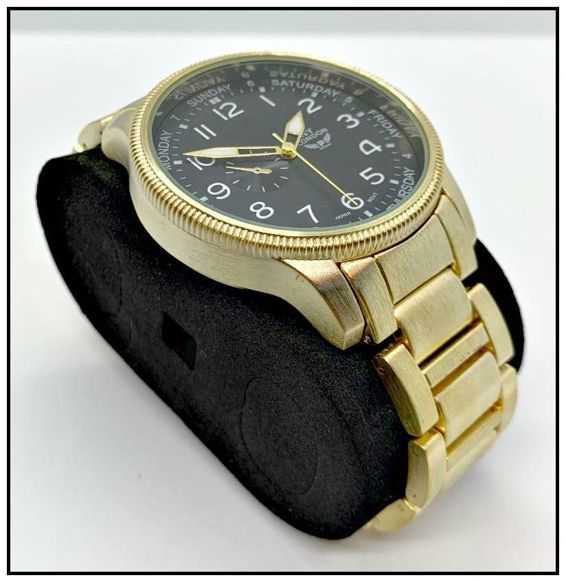 Men’s CLASSY ELEGANT DIVER Round Gold LUXURY Designer Fashion WRIST WATCH 45mm