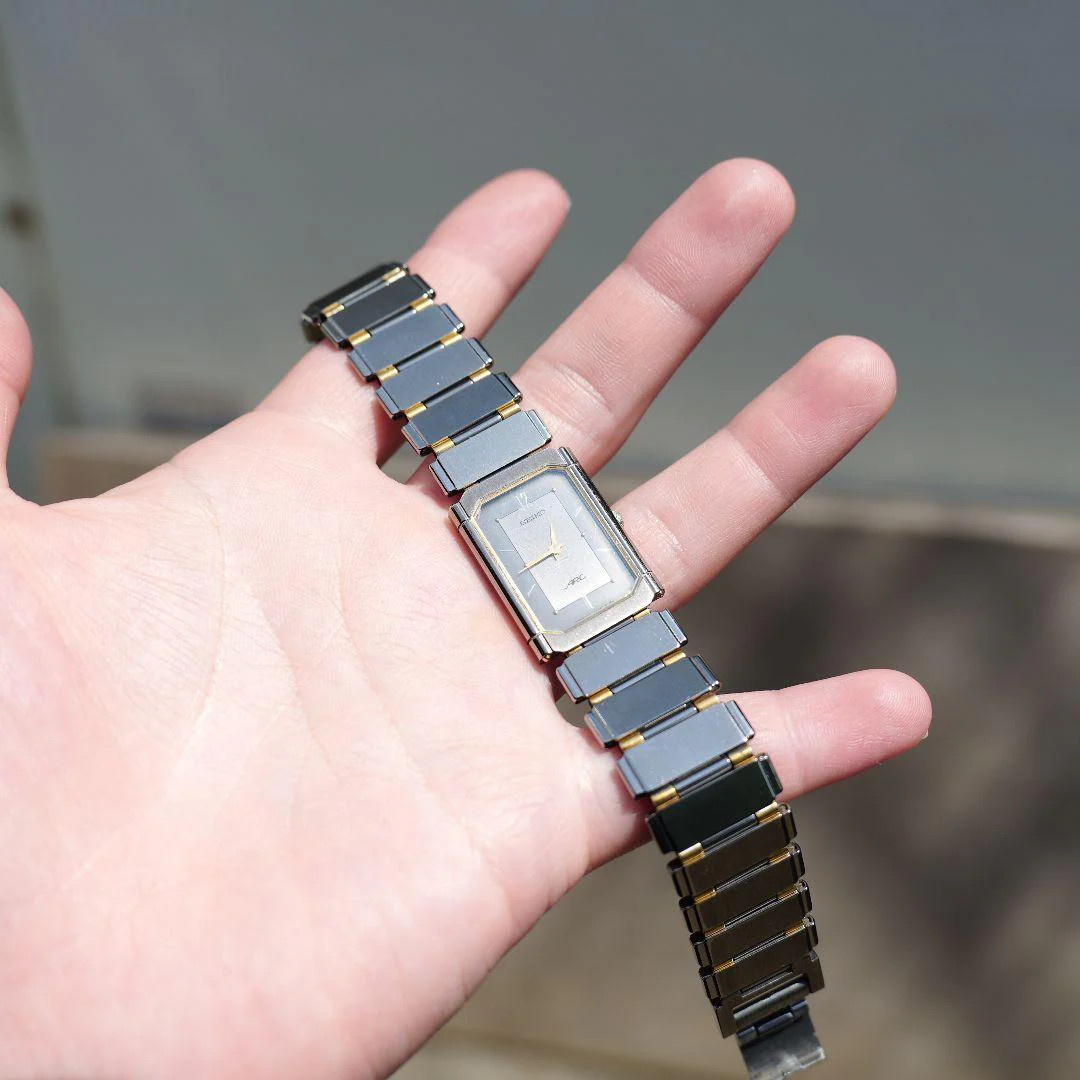 Seiko ARC Rectangular Quartz Stainless Watch 0.83×1.18in