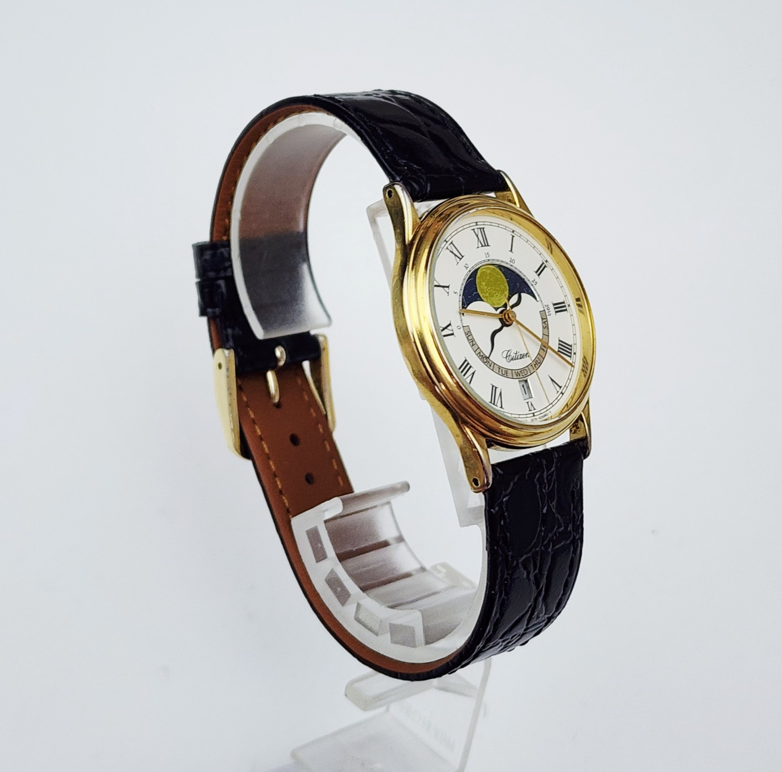 Men’s JAPAN Vintage 1988 MOONPHASE Gold Plated Watch CITIZEN 2870-268393
