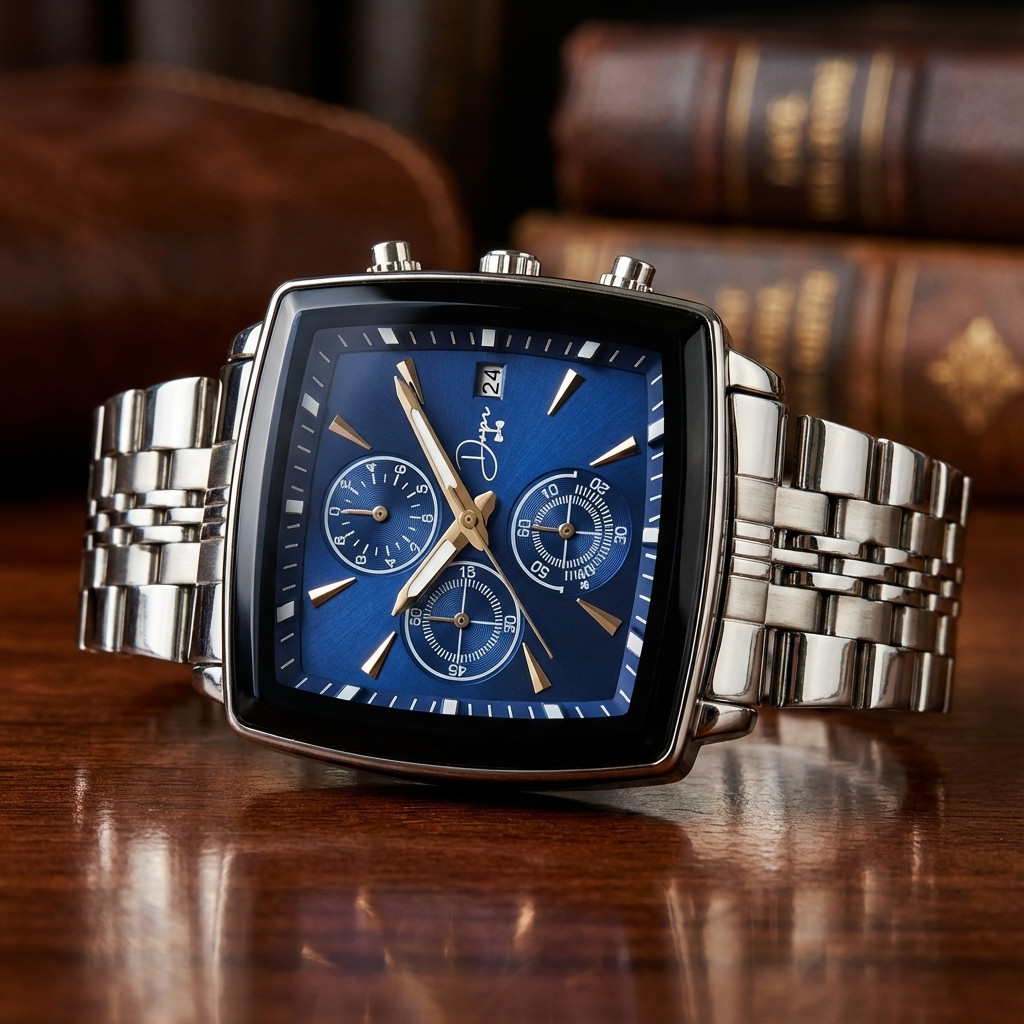 Blue Chrome Quartz – The Modernist by Dapper Watches
