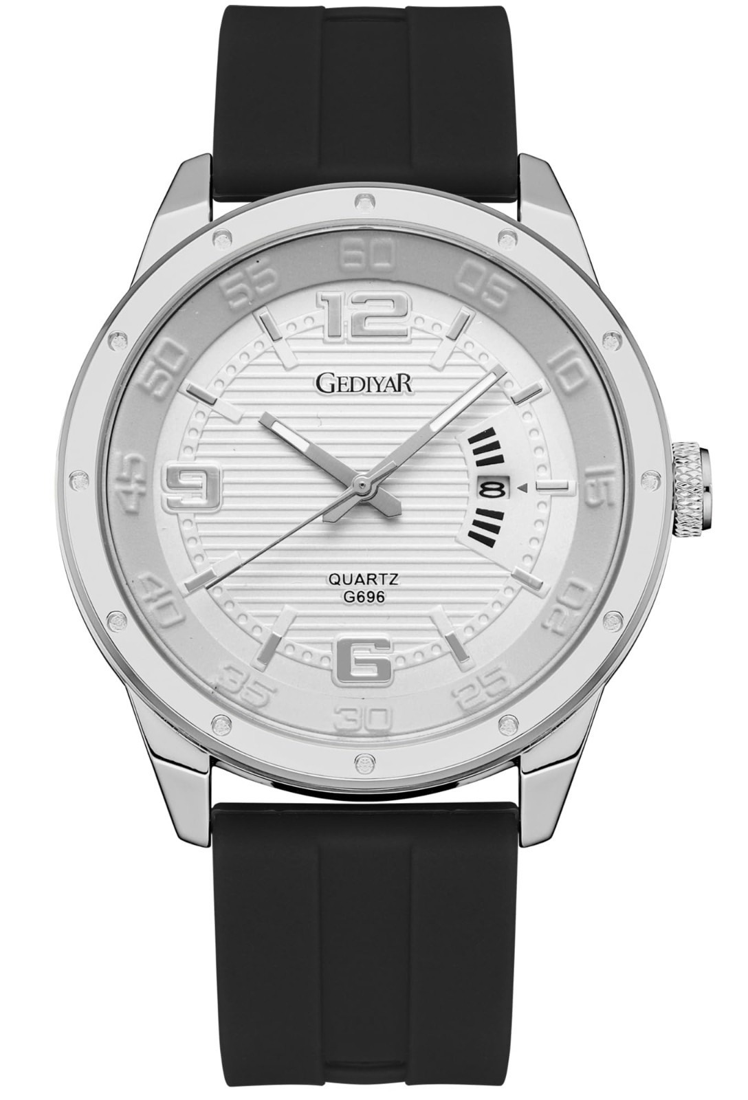 Stylish Waterproof Military Quartz Watch for Men, Big Face Silicone Band, Sports