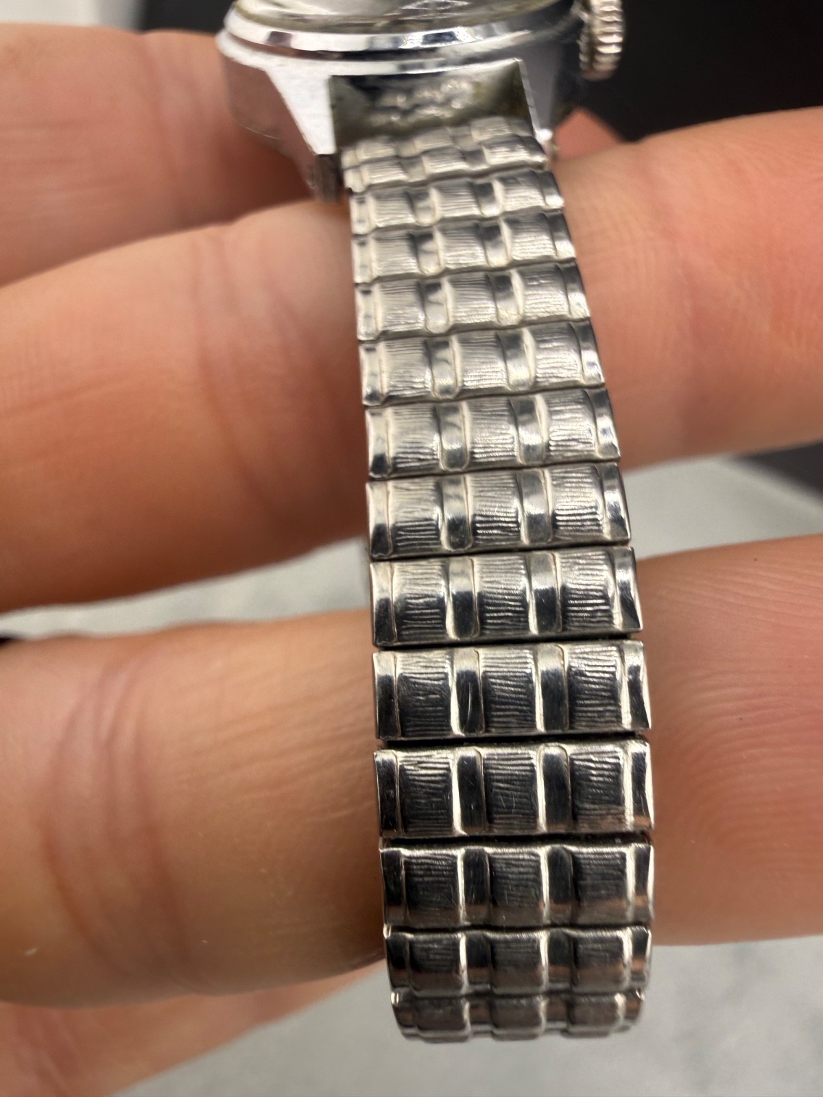 Vintage Caravelle By Bulova Automatic Silver Tone Watch 6” RUNS