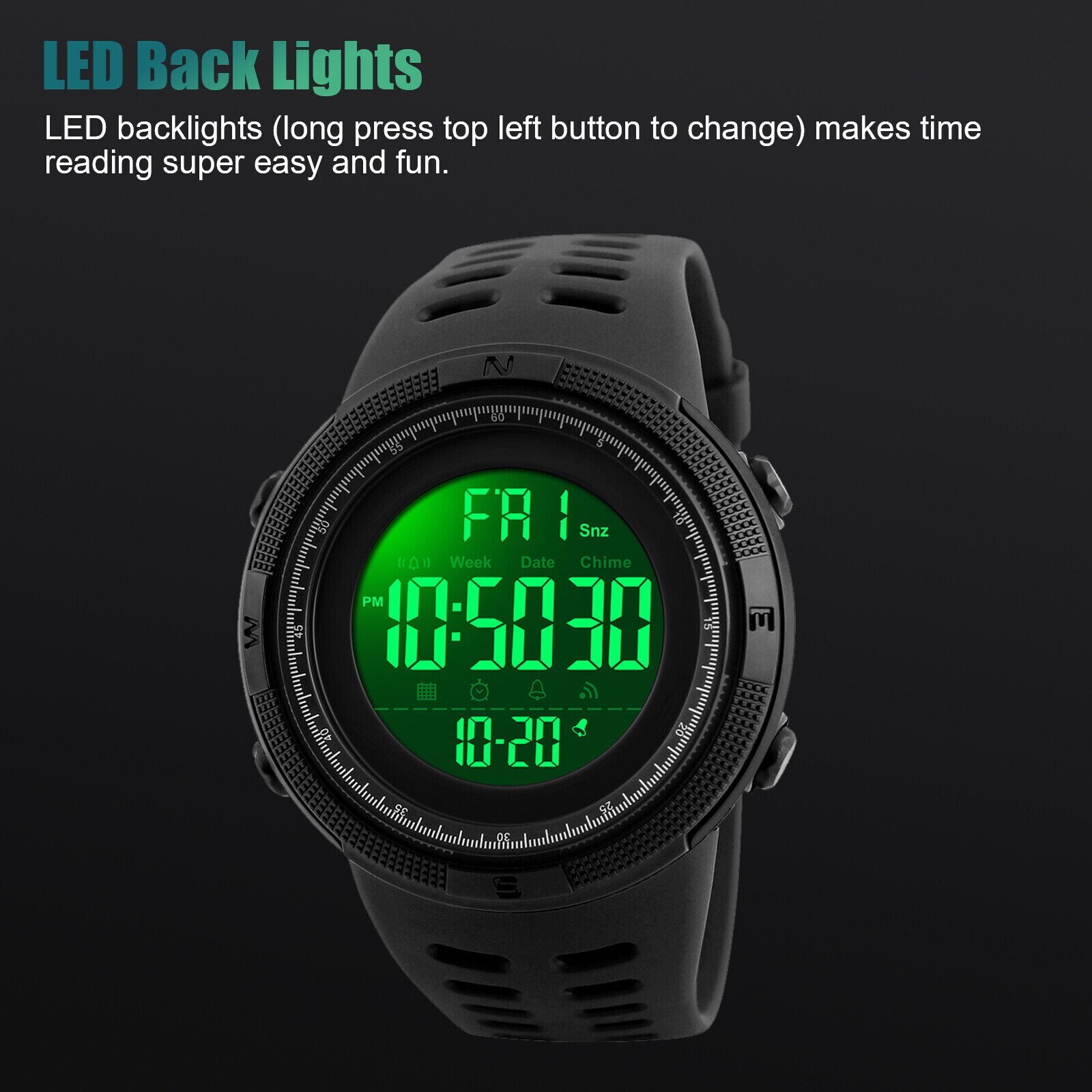 SKMEI Men’s Digital Army Military Sport Quartz Analog Chrono Waterproof Watch US
