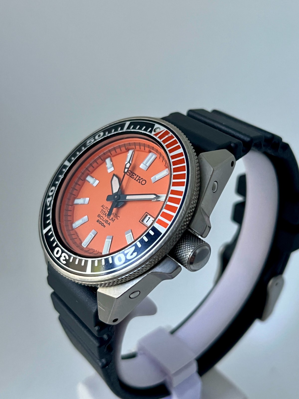 Seiko 7S25-00D0 Samurai SBDA005 Titanium Orange dial Men’s Watch – UK Seller