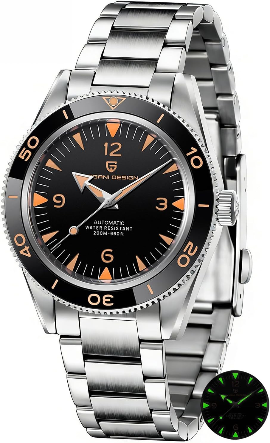 Pagani Design Men’s Automatic Diver Watch 200M Waterproof NH35 Sapphire Bezel