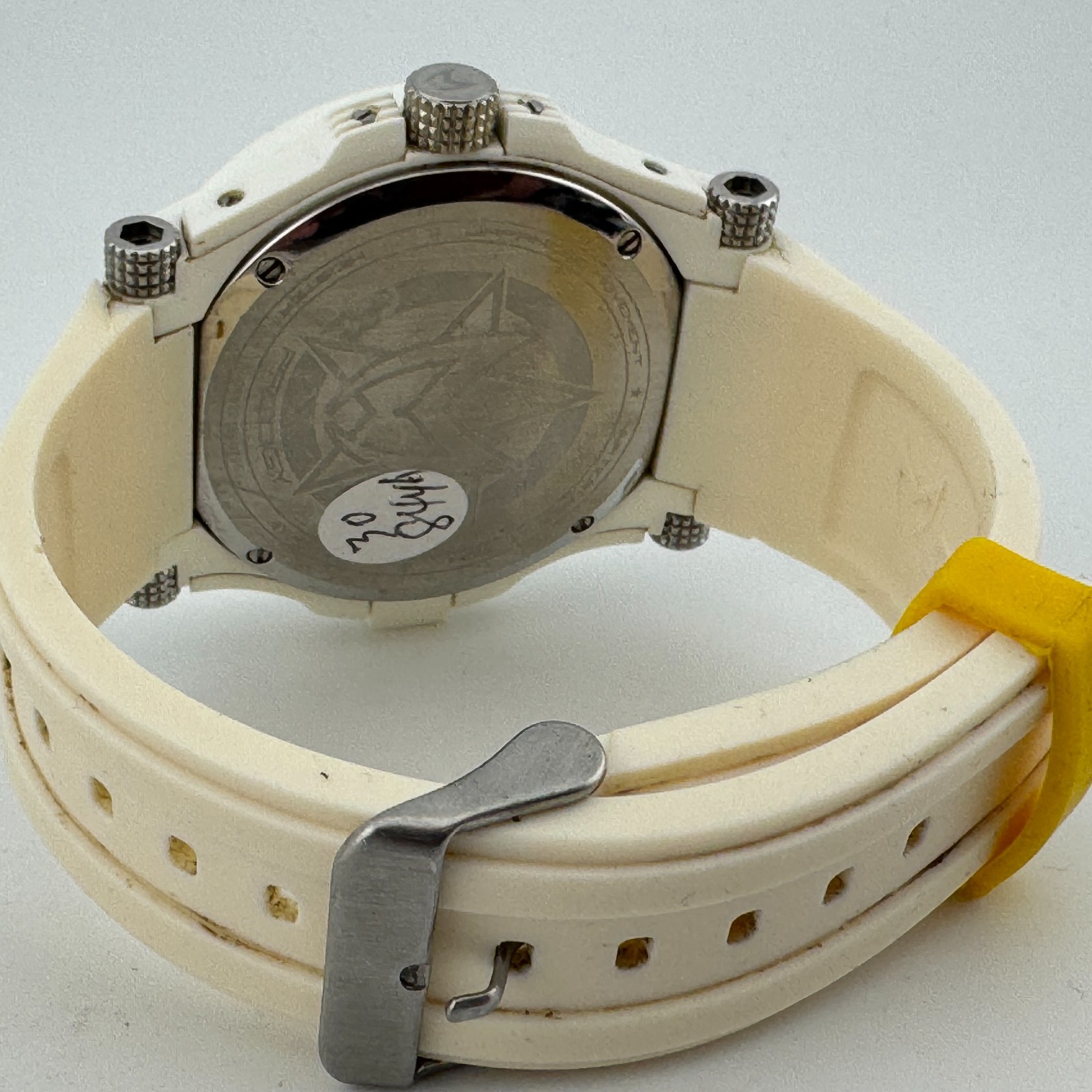 MSTR Prodigy Quartz Watch Men 100m White Plastic Rubber Date Analog New Battery
