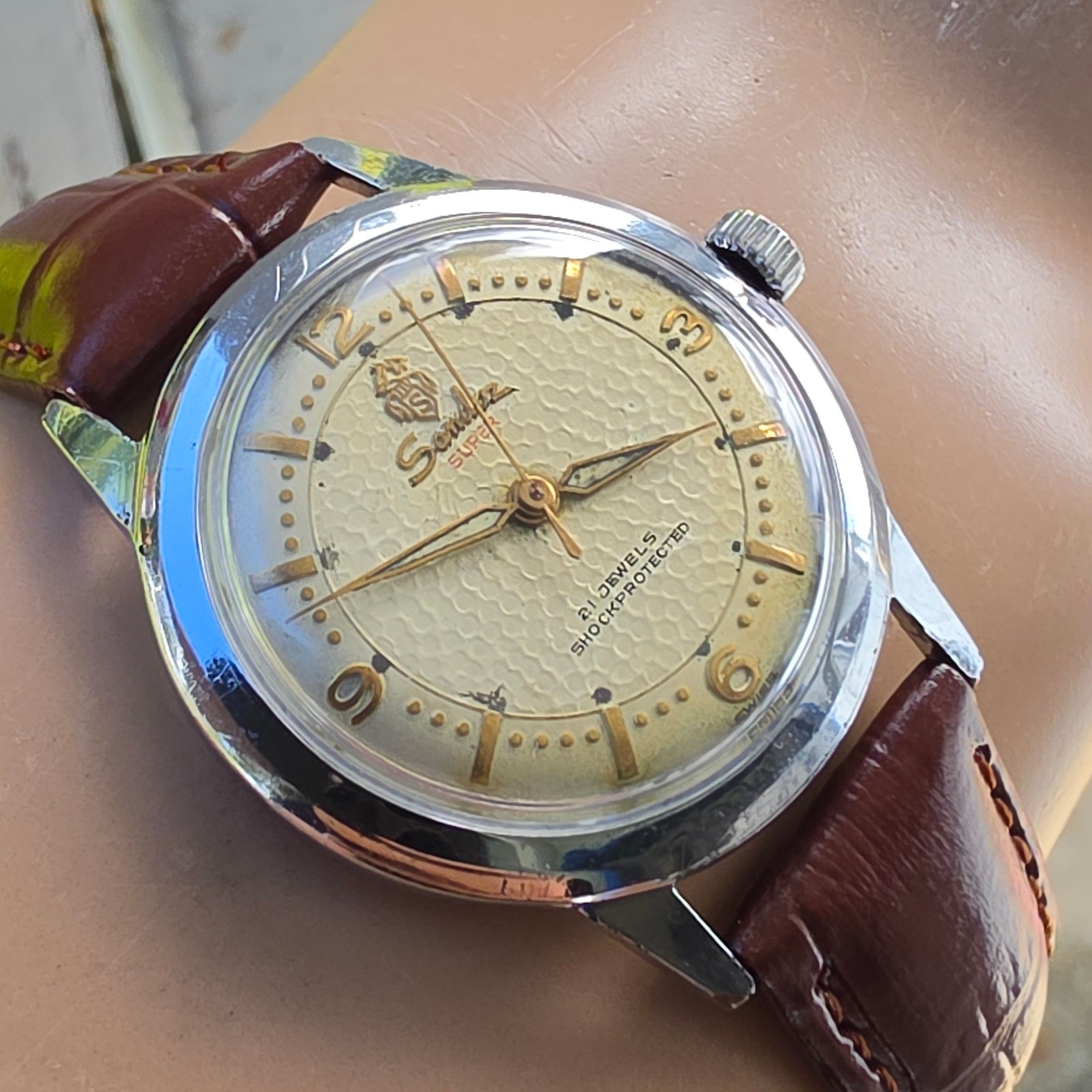 Vintage SANDOZ SUPER men’s manual wind watch 21Jewels swiss made 1960s