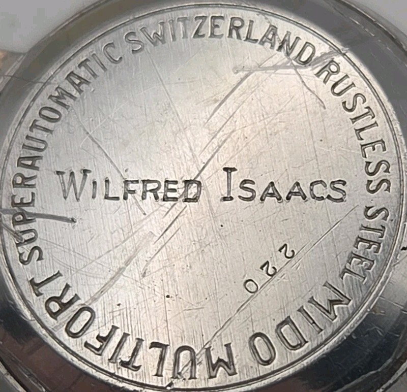 Vtg 1940-1945 Mido Multifort Luxe 30mm Super Automatic Swiss Watch Wilfred Isaac