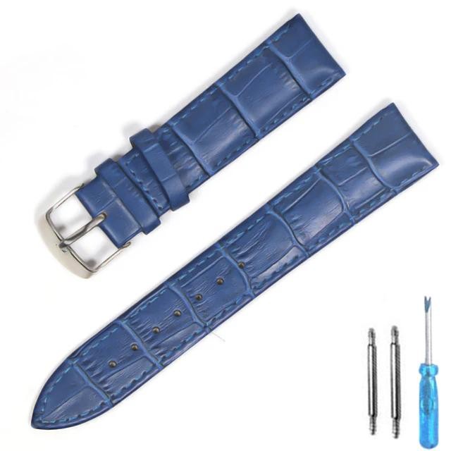12/ 14/ 16/ 18/ 20/ 22/ 24mm Genuine Leather Wristband Watch Strap Band Bracelet