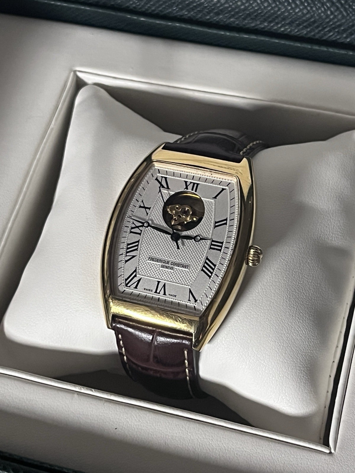 Frédérique Constant Persuasion Tonneau Art Deco Brown Open Heart FC-310M4T25 AUT