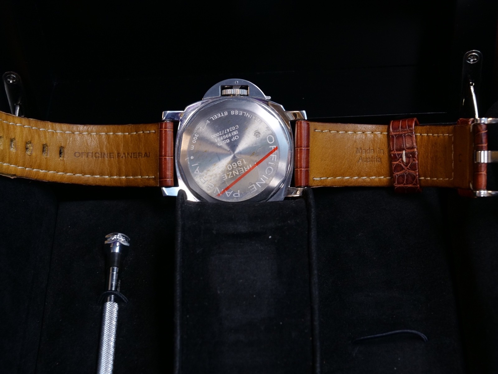 Panerai Luminor Power Reserve Automatic Mens Watch Brown Leather Band