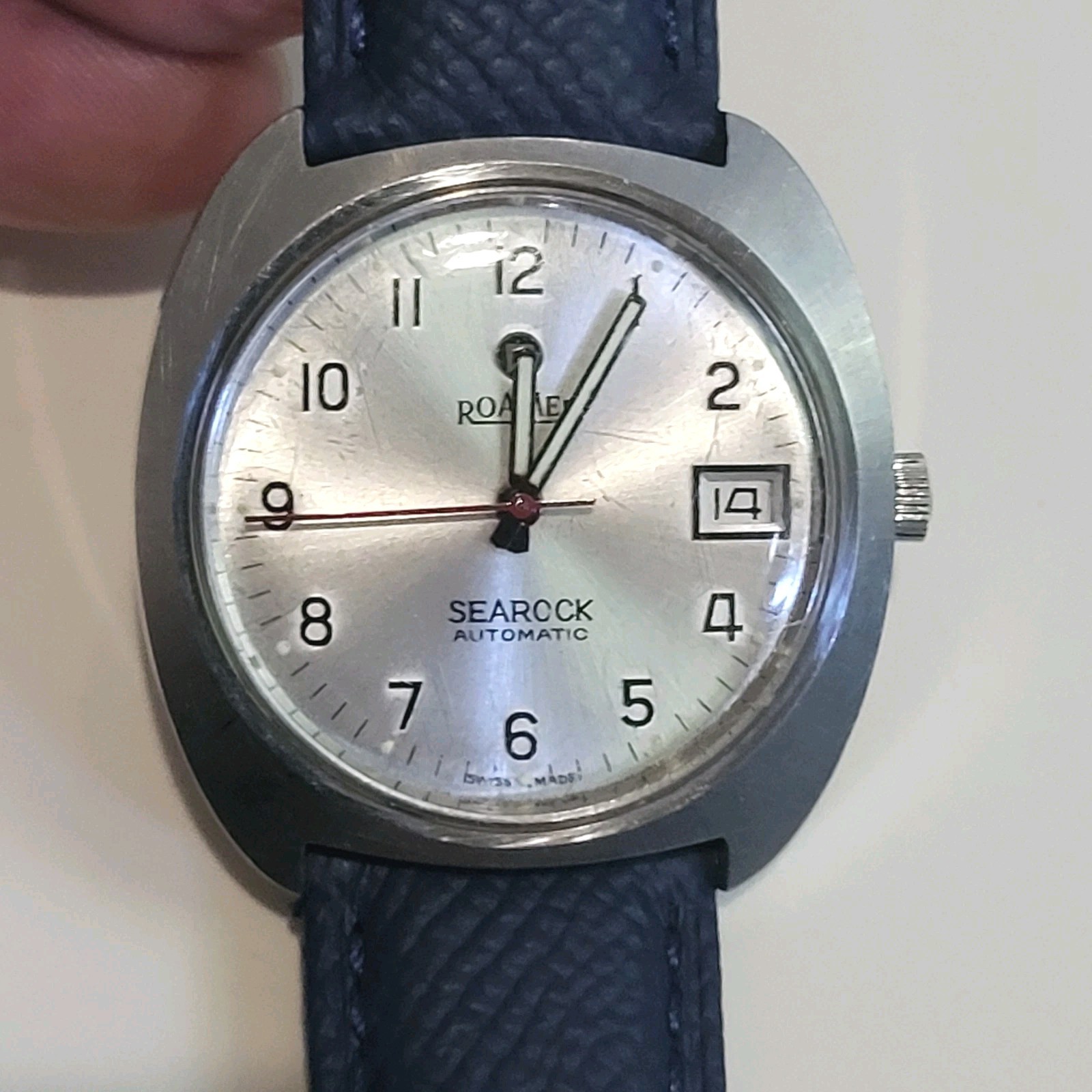 Roamer Men’s Swiss Automatic Watch Searock Stainless Date Runs Ex Condition