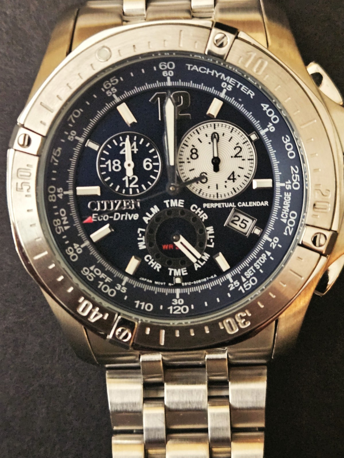 New Citizen BL5370-51L Chronograph EcoDrive Perpetual Calendar Tachymeter Watch