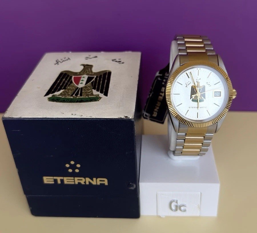 Automatic ETERNA President Saddam Hussein Iraq Watch Men Black Dial New Box R1