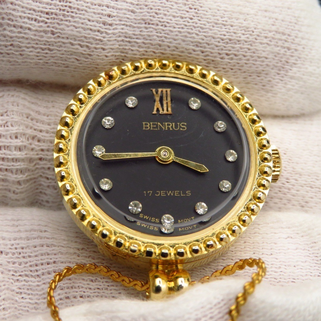 BENRUS Hand Wound Pendant Watch 17JEWELS Vintage