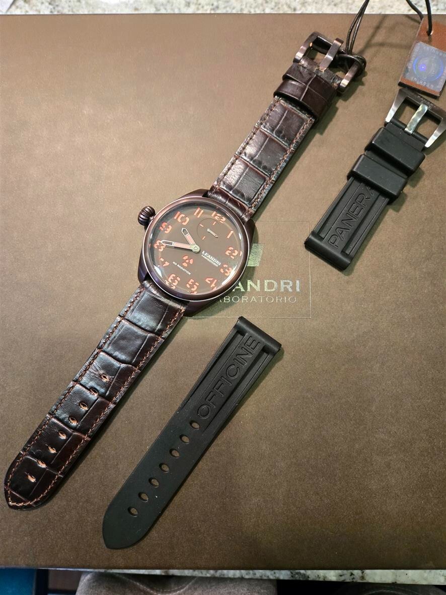 LEANDRI Swiss Made Italian No Radiation Military Mens Watch with Panerai Strap