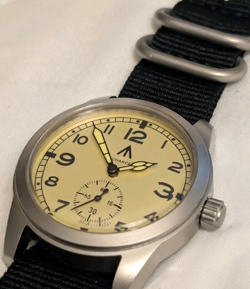 Toujours Pret Mechanical Dirty Dozen Military watch Blasted Stainless steel 39mm