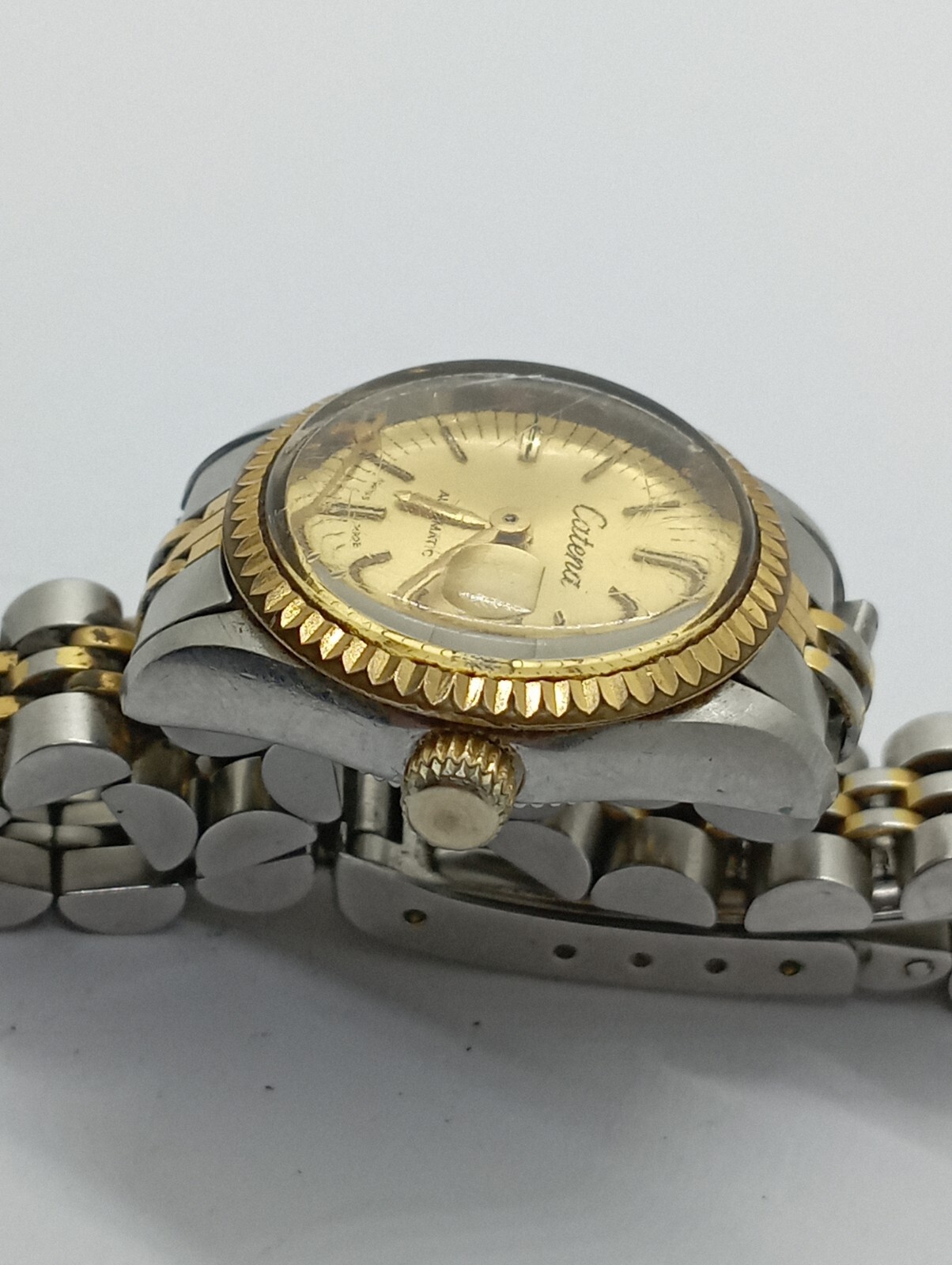 Vintage CATENA DIVER AUTOMATIC DATE JUST CROWN on Screw Original Bracelet Watch!