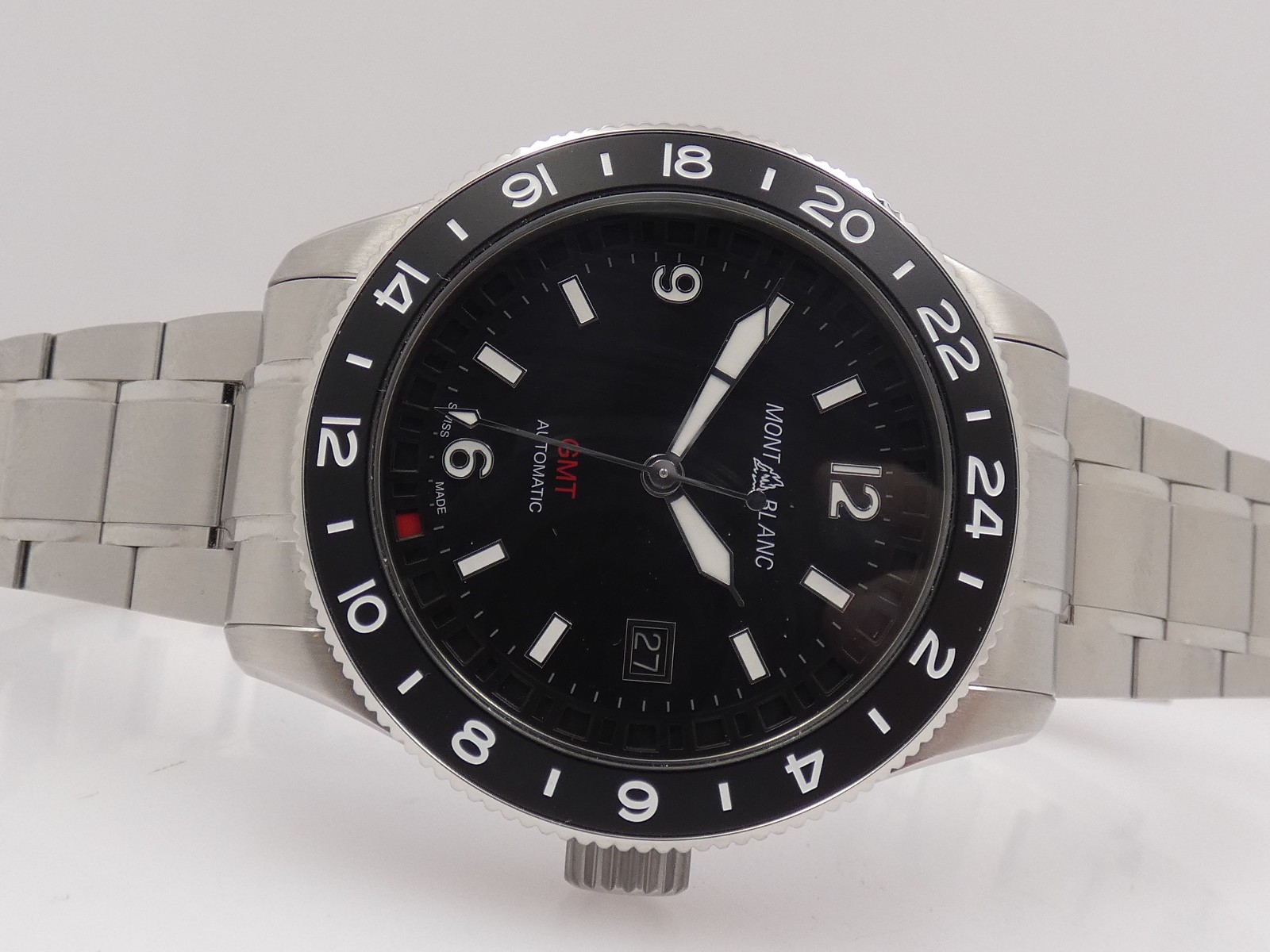 MONTBLANC 1858 BLACK GMT 129615 NEW BOX PAPERS&STICKERS MAR 2026 AUTOMATIC WATCH