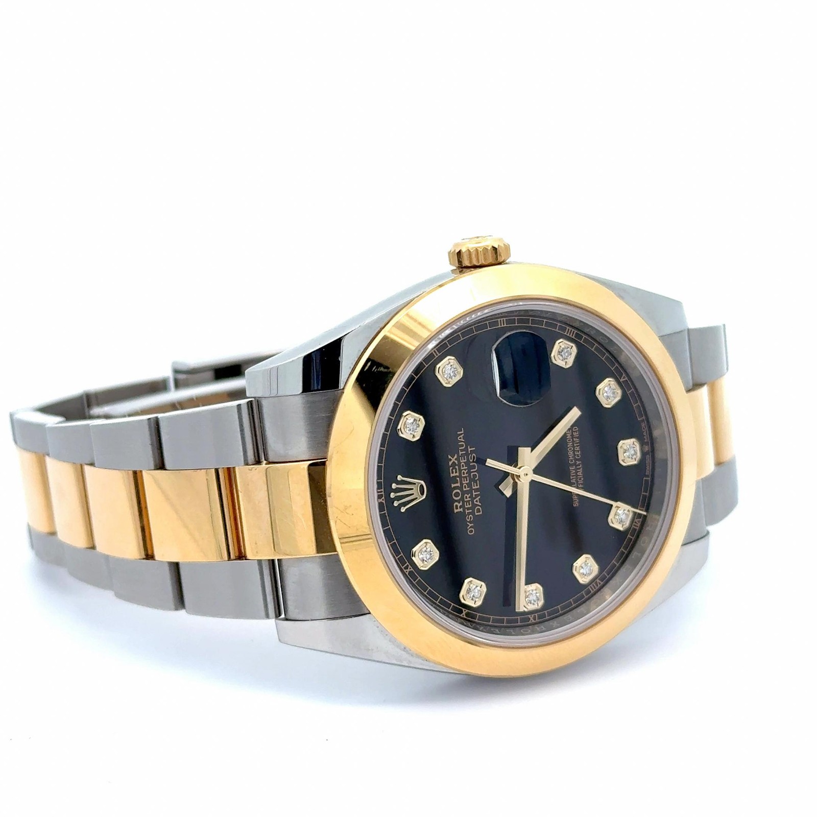 2023 Rolex Datejust 126303 Black Dial Diamond Indices Two Tone Oyster Watch