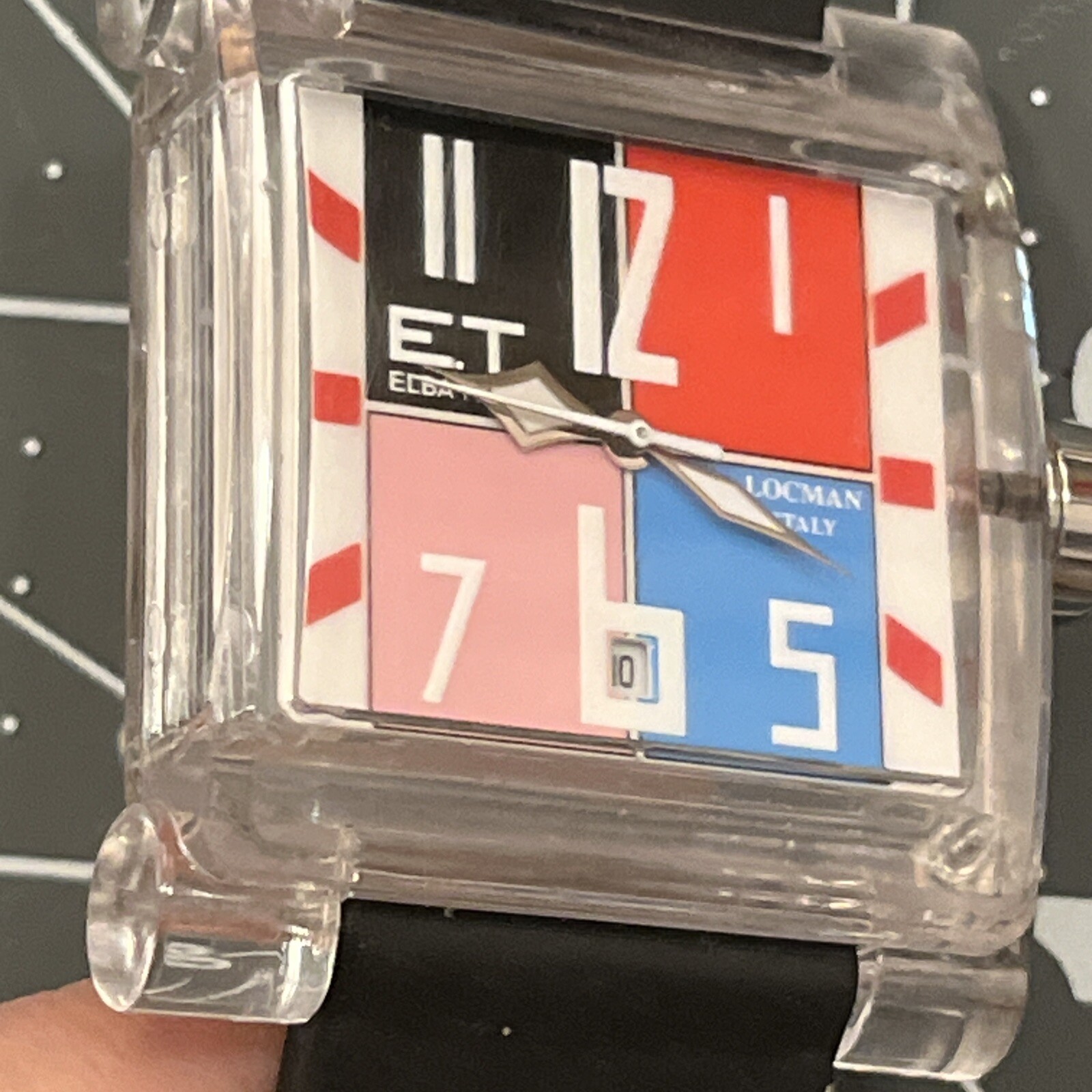 ELBA TEAM ET380 LOCMAN WATCH in Black/White/Red/Blue/Pink Black Band NEW battery