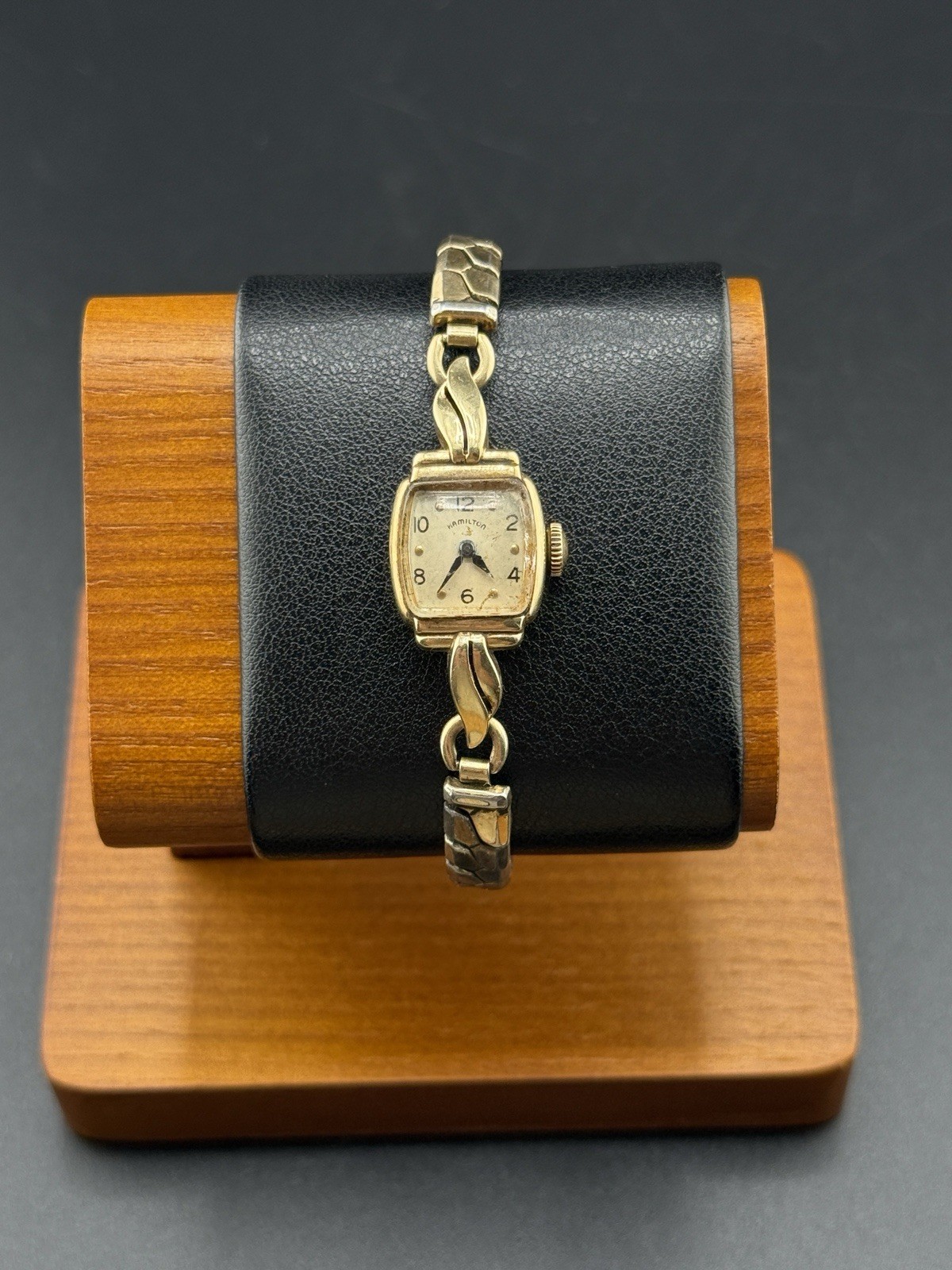 Vintage HAMILTON Solid 14K Ladies Watch 17J Manual Cal 750 For Parts Not Working