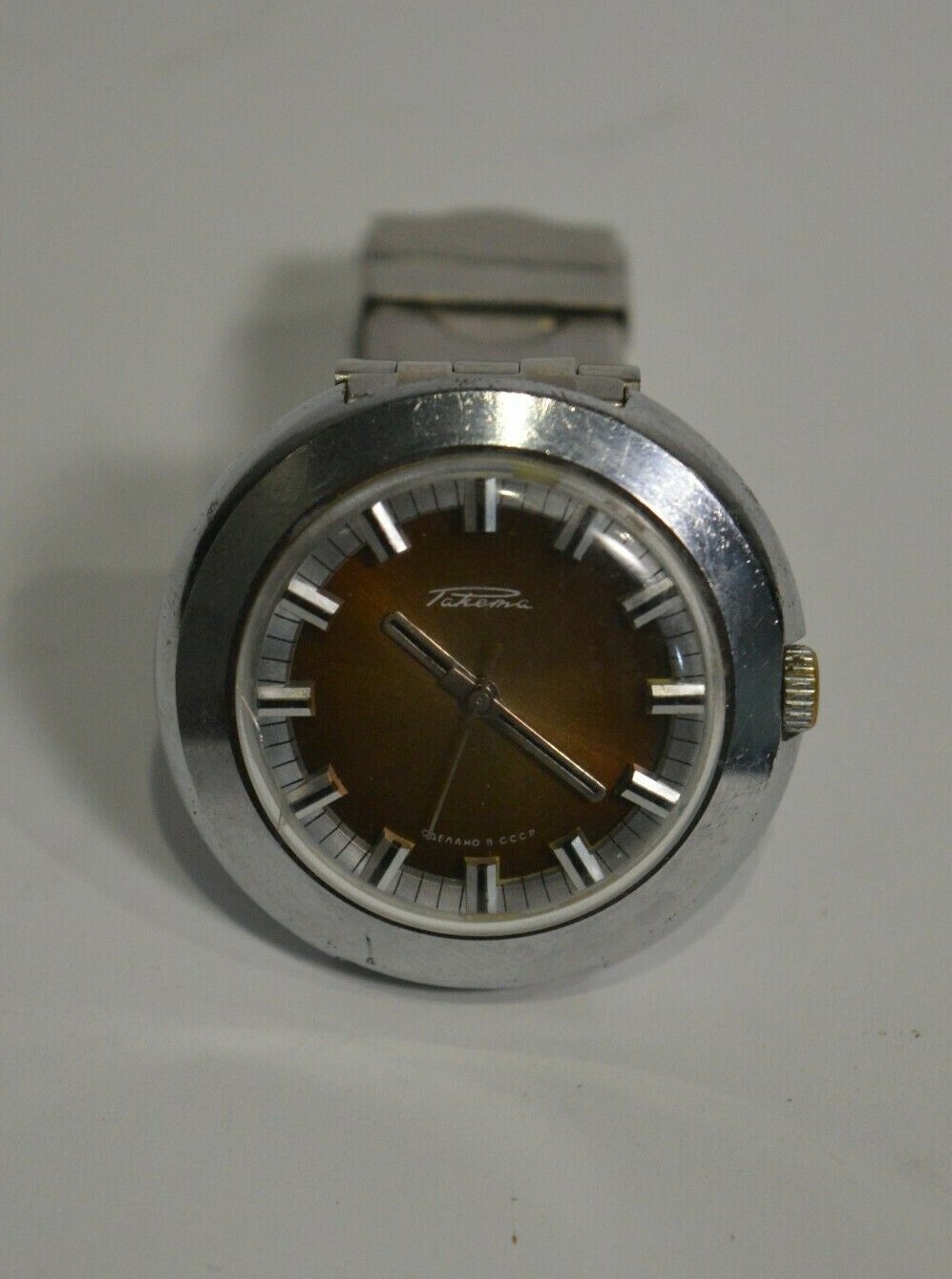 Vintage Big RAKETA watch Black Dial Day Data RARE Soviet Mechanical 2628