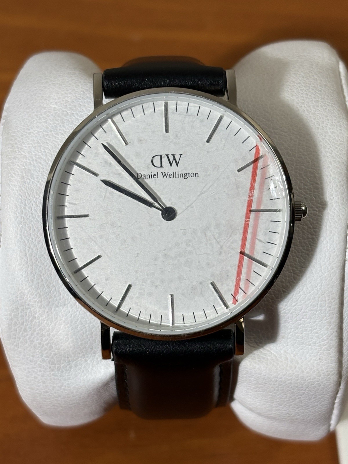 Daniel Wellington Classic Sheffield Black Leather Band Unisex Watch 36mm Silver