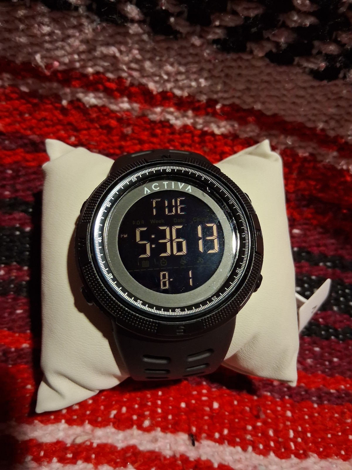 Activa Men’s Digital Quartz Sports Watch Day/Date Backlight Black w/Box Manual