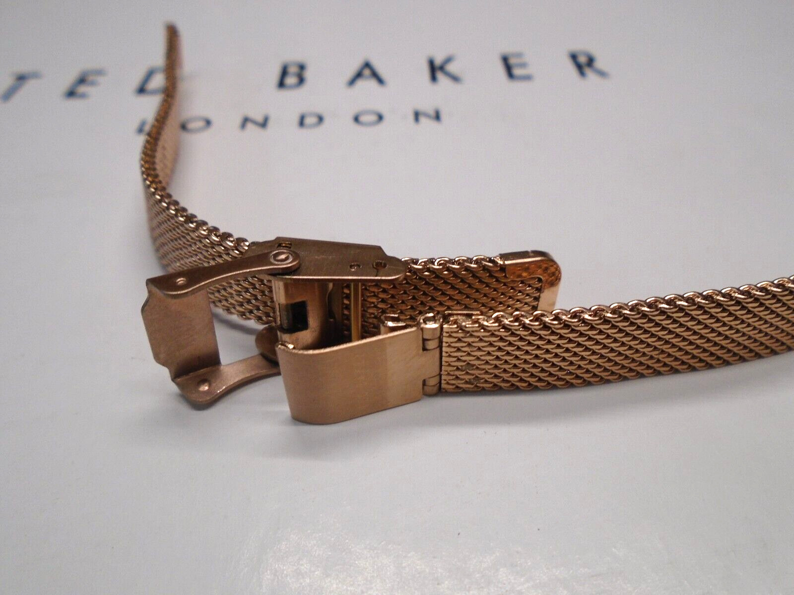 GENUINE TED BAKER ROSE GOLD STAINLESS STEEL MESH WATCH STRAP 17cm X 10mm WIDE