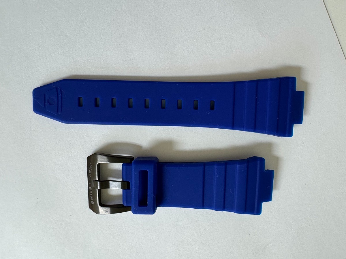 NOS Man’s Swiss Legend Expedition Silicone/Rubber Blue watch band strap